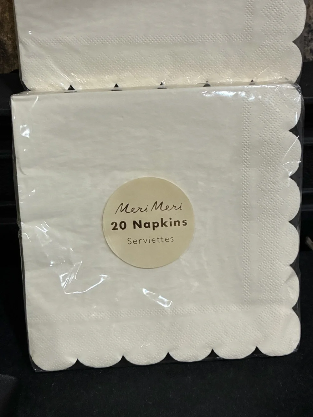 Meri Meri Party Napkins With Scalloped Edges White 2 Packs of 20 13